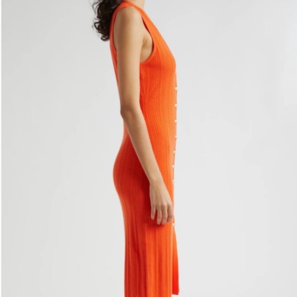 L’AGENCE Orange Knit Midi Dress - Picture 3 of 9